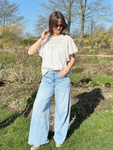 Chemisier manches courtes blanc