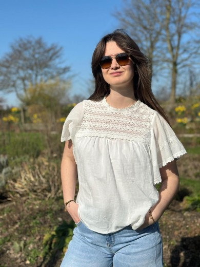 Chemisier manches courtes blanc