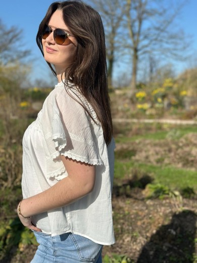 Chemisier manches courtes blanc