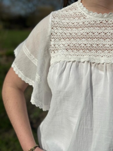 Chemisier manches courtes blanc