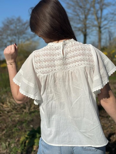 Chemisier manches courtes blanc