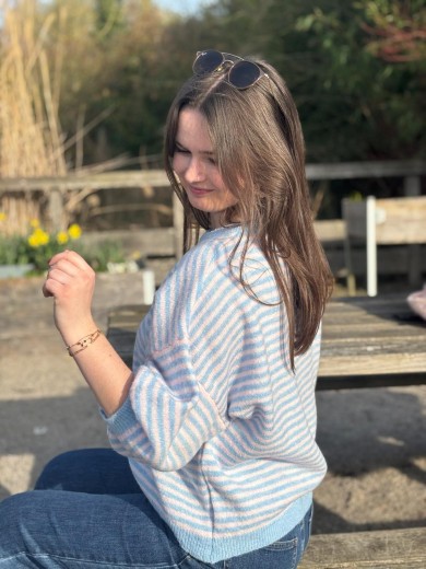 Pull rayé manches courtes