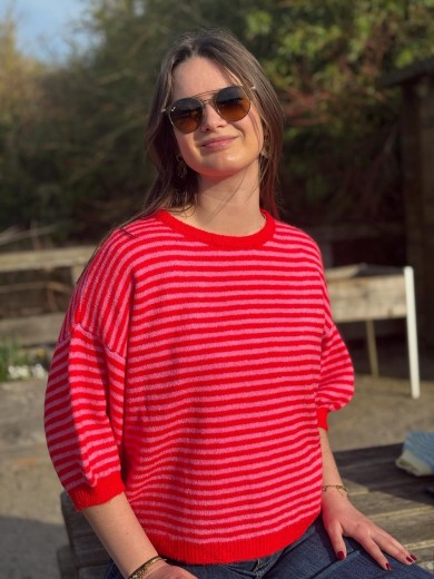 Pull rayé manches courtes