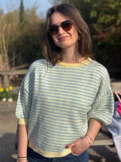 Pull rayé manches courtes