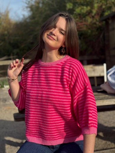 Pull rayé manches courtes