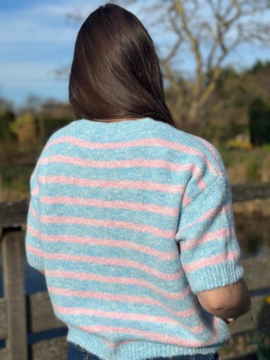 Gilet manches courtes rayé