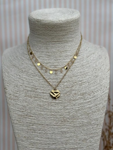 Collier double doré