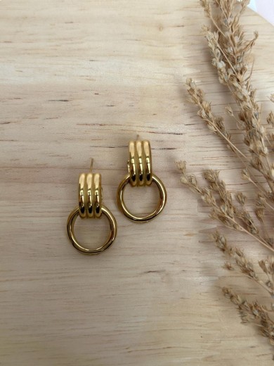 Boucles d'oreilles créoles à double nœud