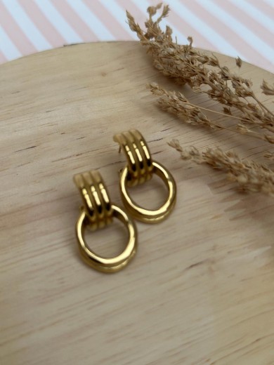 Boucles d'oreilles créoles à double nœud