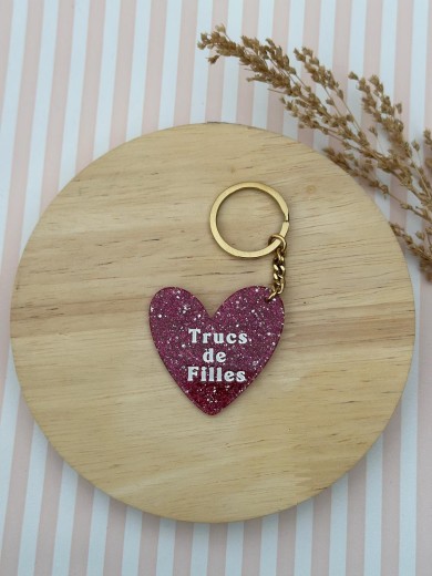 Porte-clés cœur pailleté