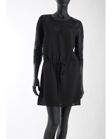 Robe noir manches 3/4 en dentelle ANDY&LUCY