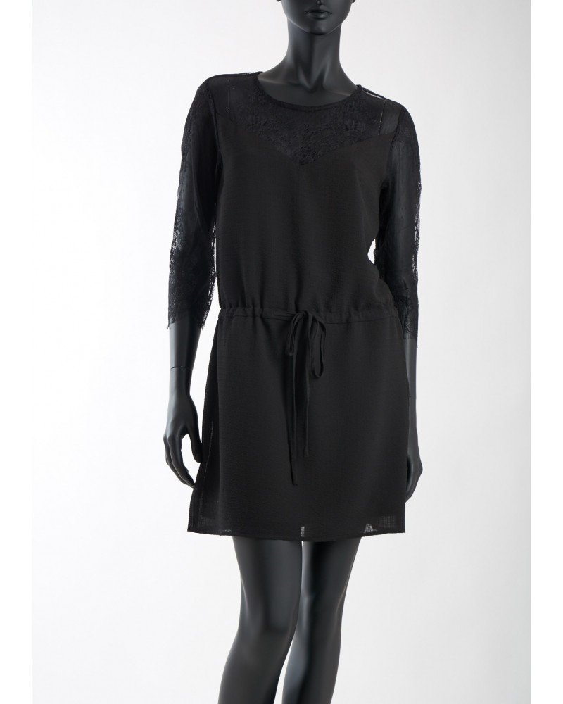 Robe noir manches 3/4 en dentelle ANDY&LUCY