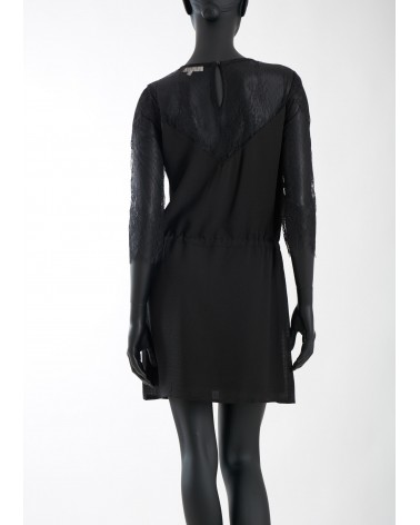 Robe noir manches 3/4 en dentelle ANDY&LUCY