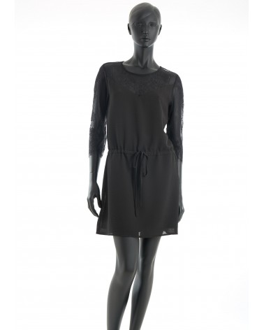 Robe noir manches 3/4 en dentelle ANDY&LUCY
