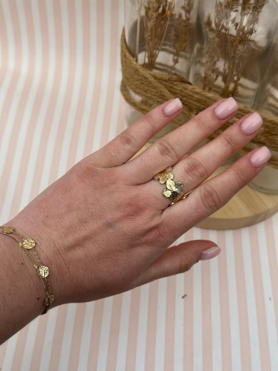 Bague doré fleur