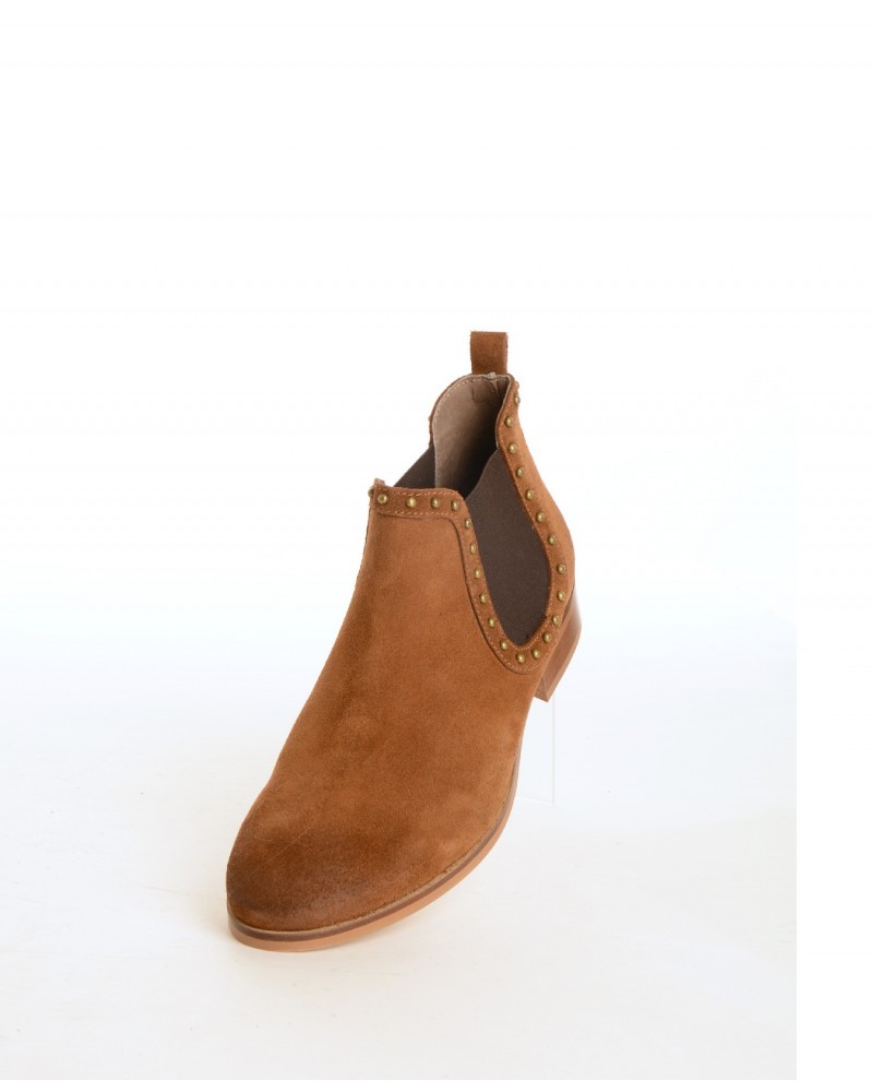 low boots cognac femme