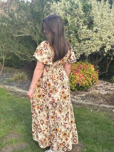 Robe longue manches courtes