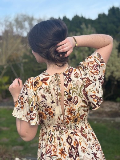 Robe longue manches courtes