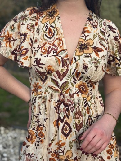 Robe longue manches courtes