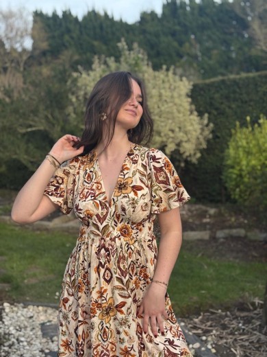 Robe longue manches courtes