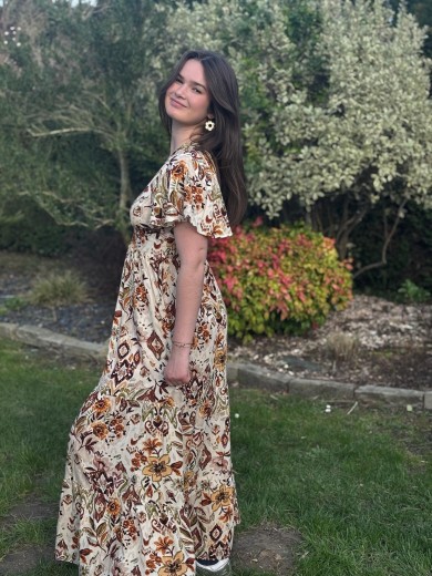 Robe longue manches courtes