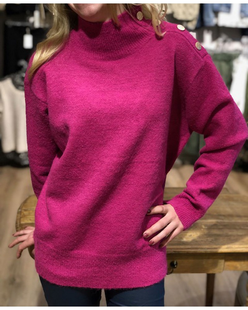 Pull 15% laine couleur fushia LILI&LALA